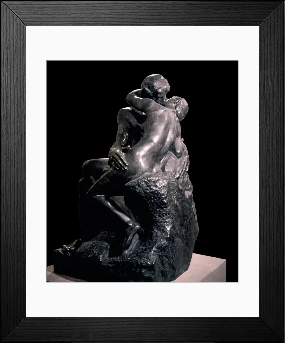 Framed Print : The kiss (Le Baiser), by Franois-Auguste-Ren Rodin, 1886, 19th Century, bronze - France, Paris, Rodin Museum. Whole artwork view