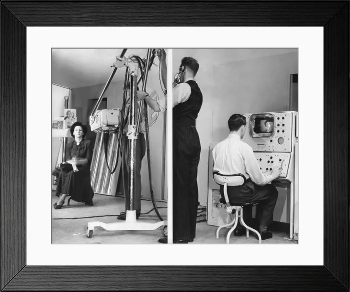 Framed Print : Color television is demonstrated at Radiolympia Exhibition in London. Sept 1949
