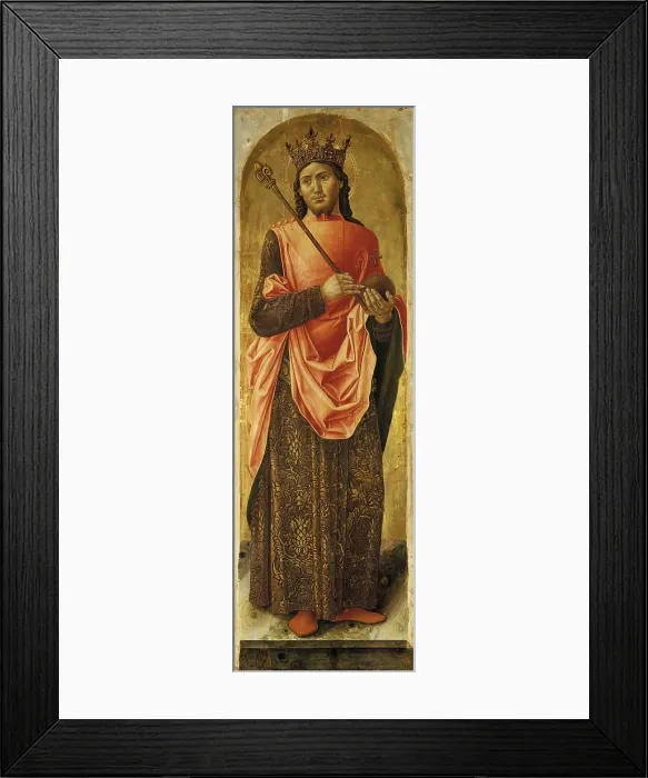 Framed Print : Polyptych with St Ambrose blessing, some devotees among the Sts Louis, Peter, Paul and Sebastian, by Vivarini Bartolomeo, 15th Century, 1477, panel gold ground Framed Print : Polyptych with St Ambrose blessing, some devotees among the Sts Louis, Peter, Paul and Sebastian, by Vivarini Bartolomeo, 15th Century, 1477, panel gold ground