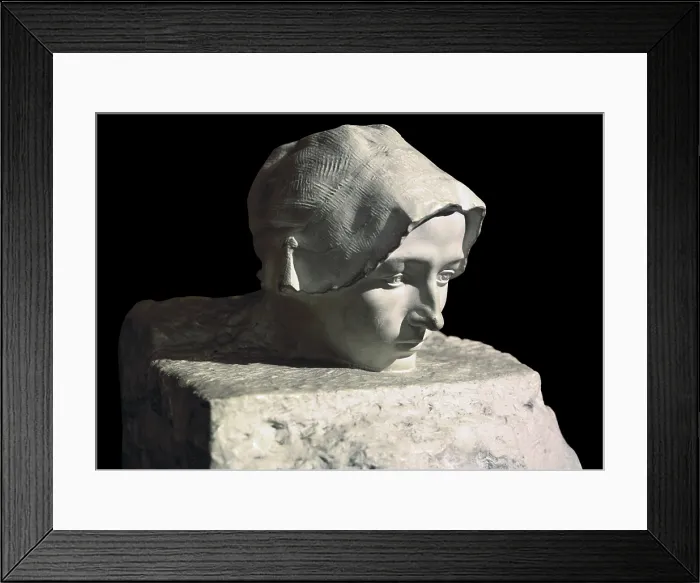 Framed Print : The thought (La Pense), by Franois-Auguste-Ren Rodin, Ca. 1895, 19th Century, marble, 74, 2 x 43, 5 x 46, 1 cm - France, Paris, Muse d'Orsay. Detail Framed Print : The thought (La Pense), by Franois-Auguste-Ren Rodin, Ca. 1895, 19th Century, marble, 74, 2 x 43, 5 x 46, 1 cm - France, Paris, Muse d'Orsay. Detail