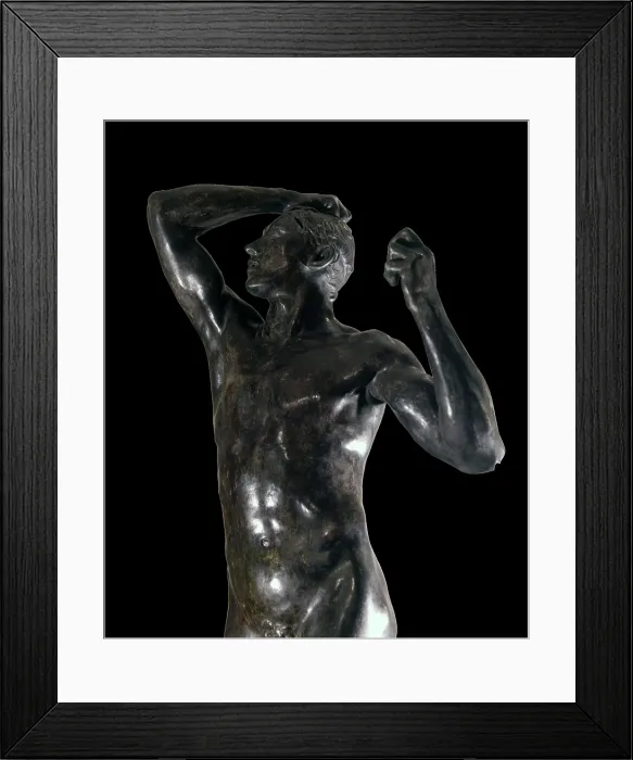 Framed Print : The bronze age (L'ge d'Airain), by Franois-Auguste-Ren Rodin, 1877, 19th Century, bronze, 180, 5 x 68, 5 x 54, 5 cm - France, Paris, Rodin Museum. Detail