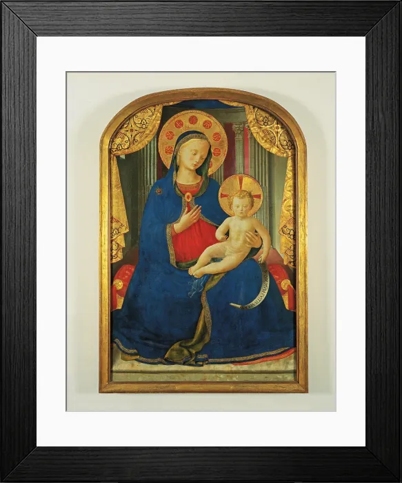Framed Print : Madonna and Child, by Guido di Pietro (or Piero) known as Beato Angelico, 15th Century, 1400 -1450 about, tempera on panel, cm 100 x 66 - Italy, Piemonte, Turin, Sabauda Gallery