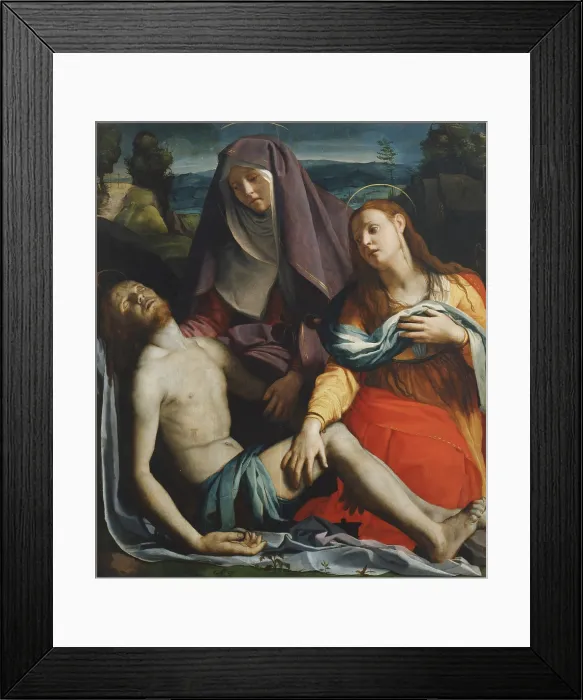 Framed Print : Pity, by Allori Angelo (or Agnolo) known as Bronzino, 16th Century, 1530 about, oil on panel, cm 105 x 100 - Italy, Tuscany, Florence, Uffizi Gallery