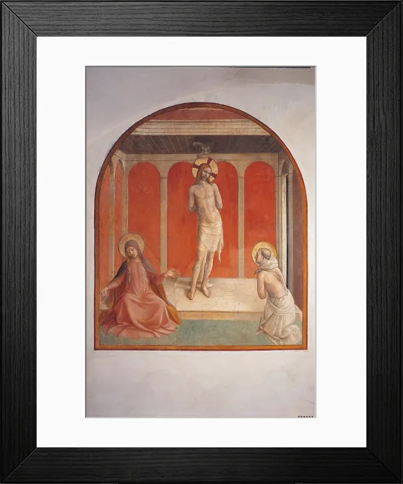 Framed Print : Christ at the Column, by Guido di Pietro (Piero) known as Beato Angelico, 1438 - 1446, 15th Century, fresco, - Italy, Tuscany, Florence, San Marco Convent