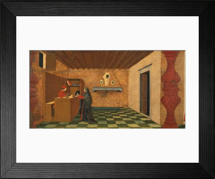 Framed Print : Massacre of the Innocents, by Paolo di Dono know as Paolo Uccello, 15th Century, 1465 -1468 about, panel, cm 43 x 351 - Italy, Marche, Pesaro Urbino, Urbino