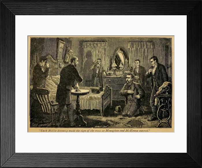 Framed Print : James McParlan, being initiated into the Irish secret society, the Molly Maguires