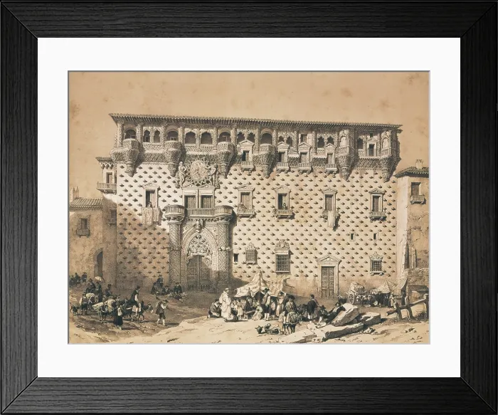 Framed Print : PEREZ VILLAAMIL, Jenaro (1807-1854). Espana artistica y monumental. 1842 - 1850. Guadalajara. 'Palacio de los Duques del Infantado' (Palace of the Dukes of Infantado)
