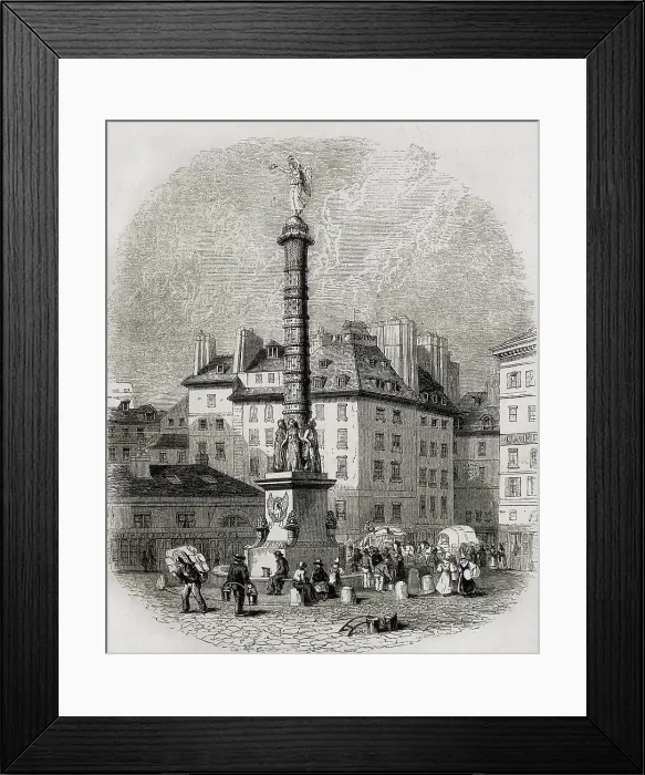 Framed Print : Paris. Water sellers ijn front the fountain of Place Chatelet. Engraving. - Coleccion Gasca / Iberfoto / Everett Collection (375026)**US SALES ONLY** Framed Print : Paris. Water sellers ijn front the fountain of Place Chatelet. Engraving. - Coleccion Gasca / Iberfoto / Everett Collection (375026)**US SALES ONLY**
