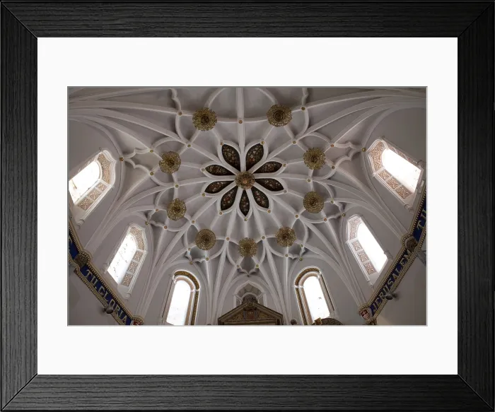 Framed Print : SPAIN. TERUEL. Estercuel. Monasterio de El Olivar. Church nave (16th-17th cs). Apse's vaulted ceiling. Architecture Framed Print : SPAIN. TERUEL. Estercuel. Monasterio de El Olivar. Church nave (16th-17th cs). Apse's vaulted ceiling. Architecture
