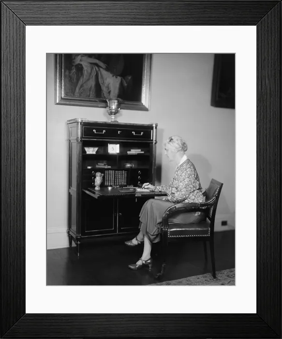 Framed Print : First Lady Lou Hoover graduated from Stanford University and spoke Chinese. At the White House, Herbert and Lou Hoover would speak in Chinese to evade eavesdroppers. Ca Framed Print : First Lady Lou Hoover graduated from Stanford University and spoke Chinese. At the White House, Herbert and Lou Hoover would speak in Chinese to evade eavesdroppers. Ca