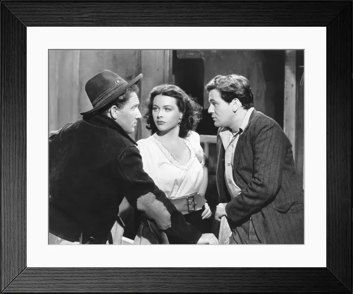 Framed Print : TORTILLA FLAT, from left, Spencer Tracy, Hedy Lamarr, John Garfield, 1942