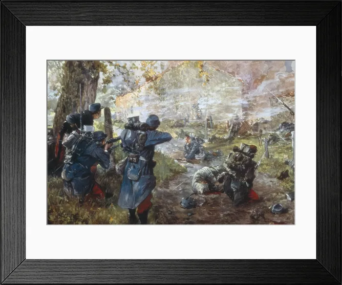 Framed Print : World War I (1914-1918). Western Front. Fight between French and German troops near Arras, France. 1915. Drawing. - Iberfoto / Everett Collection (374762)**US SALES ONLY**