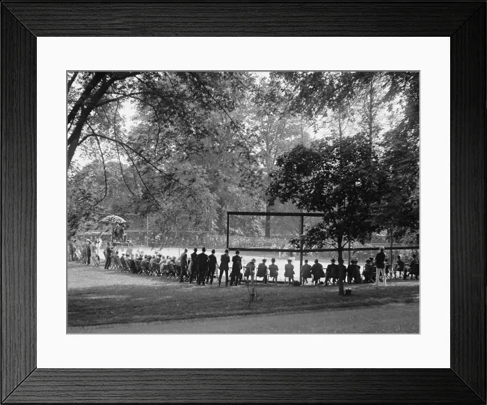 Framed Print : White House tennis court during a match on May 10, 1922. (BSLOC_2015_16_6) Framed Print : White House tennis court during a match on May 10, 1922. (BSLOC_2015_16_6)
