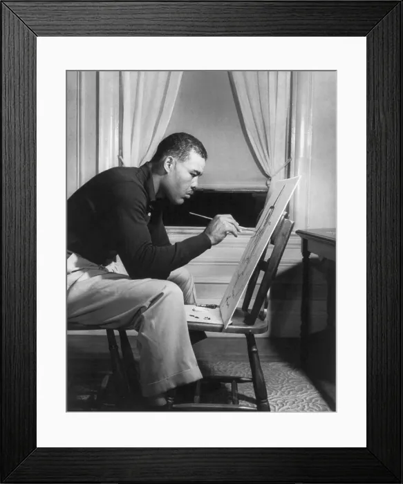 Framed Print : Boxer Joe Louis painting a picture for Urban League Guild Exhibit, Sept. 1949 - (BSLOC_2014_17_154) Framed Print : Boxer Joe Louis painting a picture for Urban League Guild Exhibit, Sept. 1949 - (BSLOC_2014_17_154)