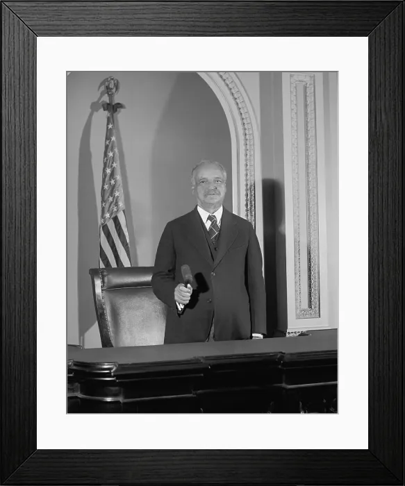 Framed Print : Vice President Charles Curtis presiding over the Senate, April 11, 1929. Before his election as VP, Curtis was Senate Republican Majority Leader. (BSLOC_2015_16_63) Framed Print : Vice President Charles Curtis presiding over the Senate, April 11, 1929. Before his election as VP, Curtis was Senate Republican Majority Leader. (BSLOC_2015_16_63)