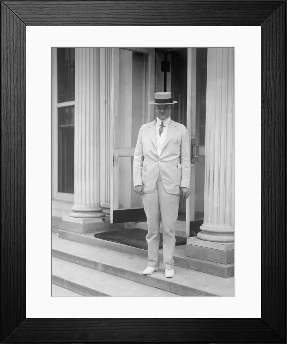 Framed Print : Herbert Hoover at the White House, ca. 1917-20. As head of the World War 1 Food Administration, he cut U.S. consumption of foods needed overseas and avoided rationing at home