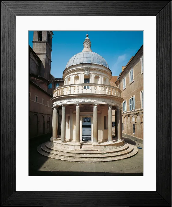 Framed Print : Tempietto of San Pietro in Montorio in Rome, by Donato di Pascuccio di Antonio also known as Bramante, 1502 - 1510, 15th Century - Italy, Lazio, Rome