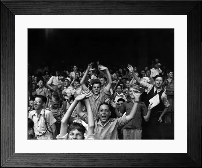 Framed Print : Boys at a ball game at Briggs Stadium, Detroit, Michigan, August 1942 photo by John Vachon. - (BSLOC_2014_17_169)