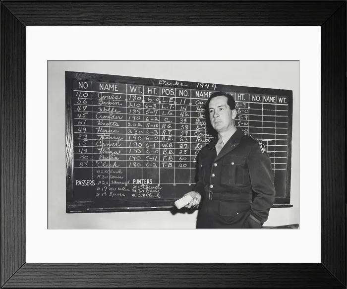 Framed Print : Earl (Red) Blaik was football coach at the United States Military Academy from 1941 to 1958 Framed Print : Earl (Red) Blaik was football coach at the United States Military Academy from 1941 to 1958