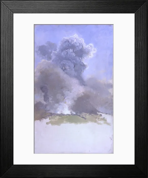 Framed Print : Eruption of Vesuvius (Eruzione del Vesuvio), by Giuseppe De Nittis, 1872, 19th Century, canvas, 29 x 47 cm - Italy, Puglia, Barletta, Giuseppe De Nittis Collection