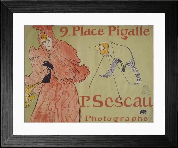Framed Print : 9, Pigalle Square (9, Place Pigalle), by Henri de Toulouse Lautrec, 1894, 19th Century, litography - France, Paris, Poster Museum. Whole artwork view