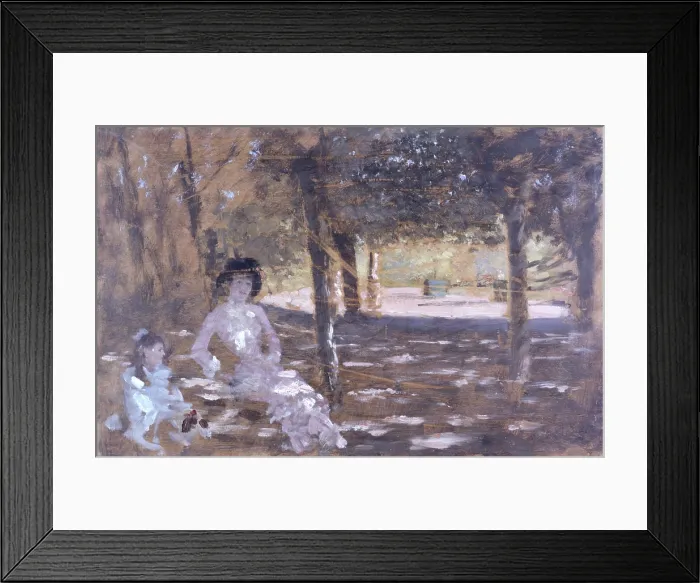 Framed Print : In the garden (In giardino), by Giuseppe De Nittis, 19th Century - Italy, Puglia, Barletta, Giuseppe De Nittis Collection. Whole artwork view Framed Print : In the garden (In giardino), by Giuseppe De Nittis, 19th Century - Italy, Puglia, Barletta, Giuseppe De Nittis Collection. Whole artwork view