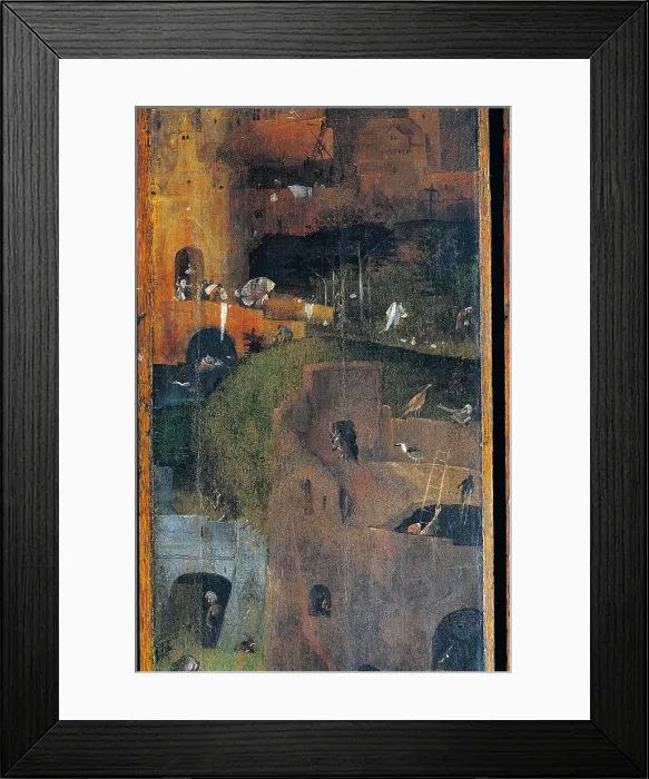 Framed Print : Triptych of the Crucified Martyr (Triptych of St Julia), by Joren Anthoniszoon Van Aeken known as Bosch Hieronymus, 1500 - 1504, 16th Century, oil on panel, cm 104 x 63 - Italy