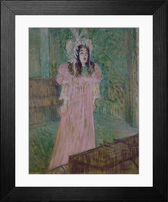 Framed Print : May Belfort, by Henri de Toulouse-Lautrec, 1895, 19th Century, oil on cardboard, 86 x 41 cm - USA, Cleveland, The Cleveland Museum of Art. Whole artwork view
