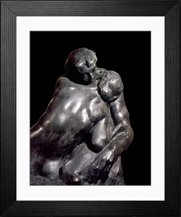 Framed Print : The kiss (Le Baiser), by Franois-Auguste-Ren Rodin, 1886, 19th Century, bronze - France, Paris, Rodin Museum. Detail