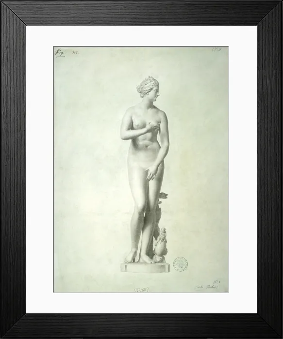 Framed Print : Study of the Medici Venus (Studio della Venere Medici), by Carlo Bellosio, 1820, 19th Century, charcoal and white lead on paper - Italy, Lombardy, MIlan