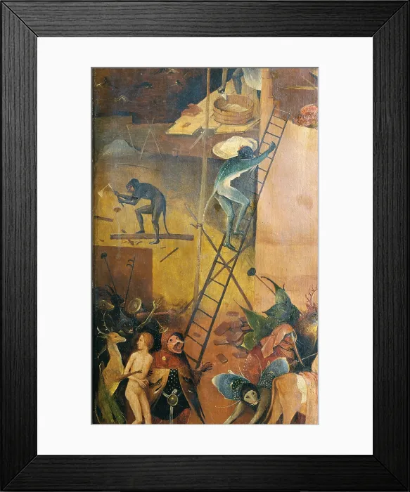 Framed Print : The wagon of hay (hay Triptych) - The hell construction, by Van Aeken Joren Anthoniszoon known as Bosch Hieronymus, 16th Century, 1500 about, oil on panel, cm 135 x 100 - Spain Framed Print : The wagon of hay (hay Triptych) - The hell construction, by Van Aeken Joren Anthoniszoon known as Bosch Hieronymus, 16th Century, 1500 about, oil on panel, cm 135 x 100 - Spain