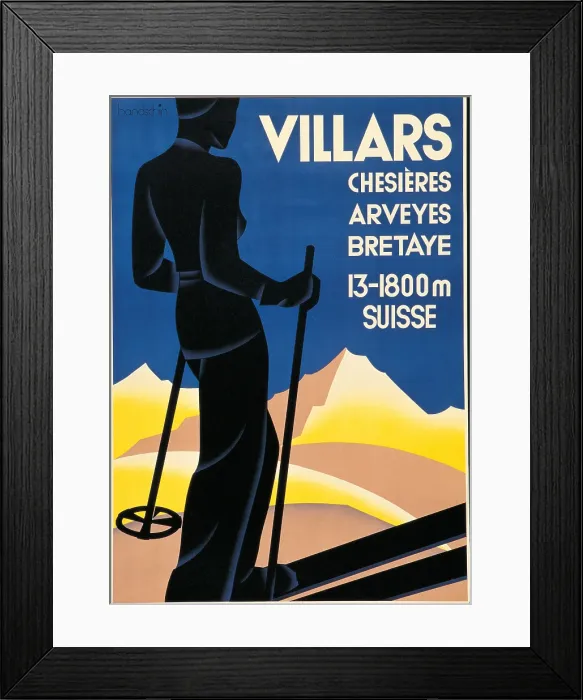 Framed Print : Advertising poster for Villars, by Johannes Handschin, 1934, 20th Century, print, - private collection