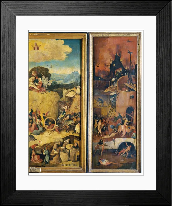 Framed Print : The wagon of hay (hay Triptych) - The hell construction, by Van Aeken Joren Anthoniszoon known as Bosch Hieronymus, 16th Century, 1500 about, oil on panel, cm 135 x 100 - Spain Framed Print : The wagon of hay (hay Triptych) - The hell construction, by Van Aeken Joren Anthoniszoon known as Bosch Hieronymus, 16th Century, 1500 about, oil on panel, cm 135 x 100 - Spain