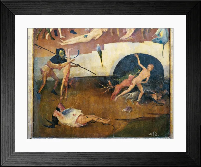 Framed Print : The wagon of hay (hay Triptych) - The hell construction, by Van Aeken Joren Anthoniszoon known as Bosch Hieronymus, 16th Century, 1500 about, oil on panel, cm 135 x 100 - Spain Framed Print : The wagon of hay (hay Triptych) - The hell construction, by Van Aeken Joren Anthoniszoon known as Bosch Hieronymus, 16th Century, 1500 about, oil on panel, cm 135 x 100 - Spain