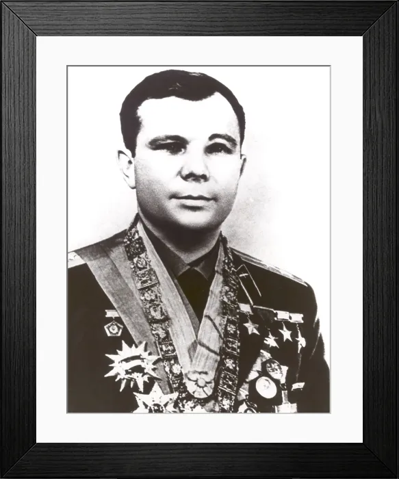 Framed Print : Russian Cosmonaut Yuri Gagarin was the first human in space. Ca. 1961