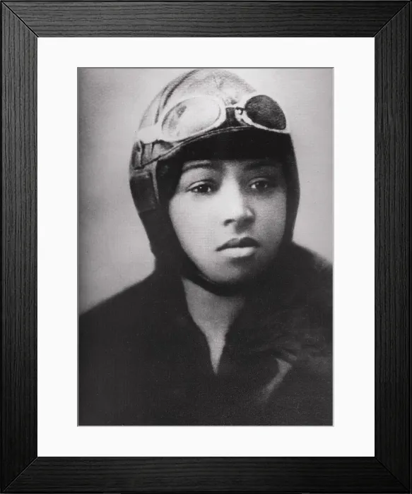 Framed Print : Bessie Coleman (1892-1926), was an early African American pilot. She started flying in France at the Ecole d'Aviation des Freres Caudon at Le Crotoy