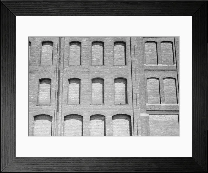 Framed Print : Factory windows bricked up for conversion to a warehouse in Minneapolis, Minnesota, during the Great Depression. 1939 Framed Print : Factory windows bricked up for conversion to a warehouse in Minneapolis, Minnesota, during the Great Depression. 1939