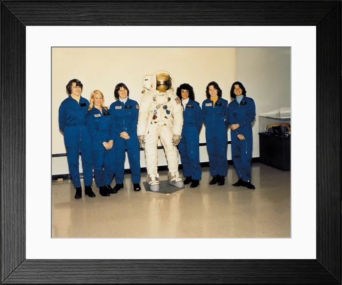 Framed Print : First Class of Female Astronauts who completed training in 1979. L-R: Shannon Lucid, Margaret Rhea Seddon, Kathryn, Sullivan, Judith Resnik, Anna Fisher, and Sally Ride Framed Print : First Class of Female Astronauts who completed training in 1979. L-R: Shannon Lucid, Margaret Rhea Seddon, Kathryn, Sullivan, Judith Resnik, Anna Fisher, and Sally Ride