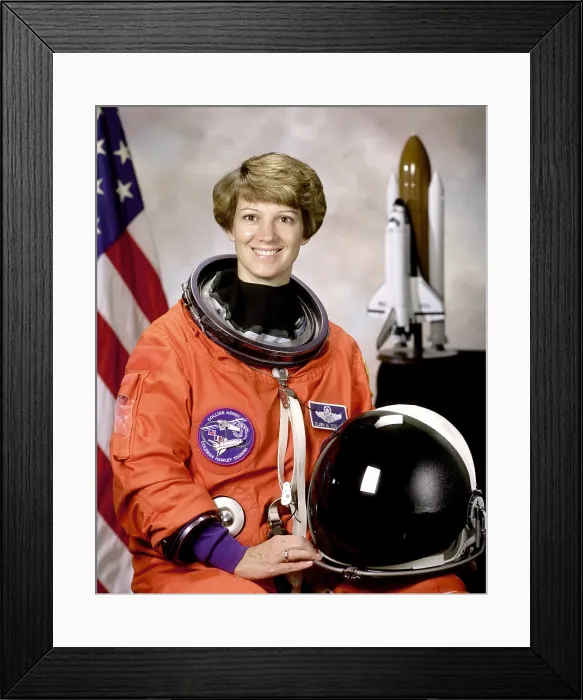 Framed Print : Space Shuttle Commander Eileen Collins was the first woman to command a Space Shuttle mission. Oct. 30, 1998 Framed Print : Space Shuttle Commander Eileen Collins was the first woman to command a Space Shuttle mission. Oct. 30, 1998