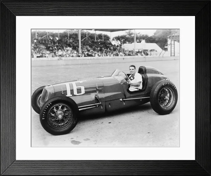 Framed Print : George Robson was the winner of the 1946 Indianapolis 500. Robson was killed in multi-car pile-up later that year at Lakewood Speedway in Atlanta, Georgia. - (BSLOC_2014_17_178)