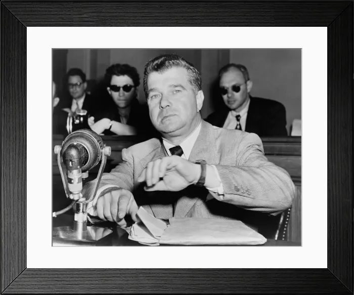 Framed Print : Robert Rossen, movie producer, testifying before the House Un-American Activities Committee (HUAC) in 1953 Framed Print : Robert Rossen, movie producer, testifying before the House Un-American Activities Committee (HUAC) in 1953