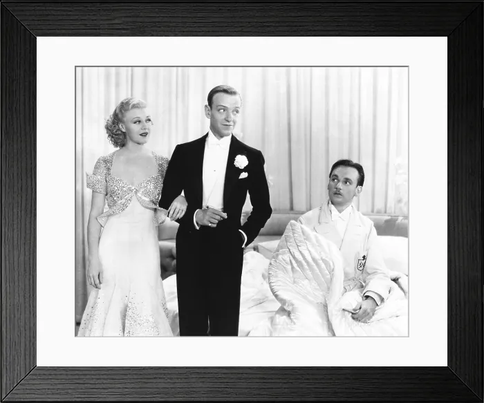 Framed Print : TOP HAT, from left: Ginger Rogers, Fred Astaire, Erik Rhodes, 1935