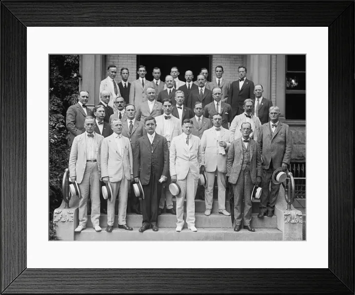 Framed Print : Herbert Hoover with the senior staff of the U.S. Food Administration during World War 1, 1917