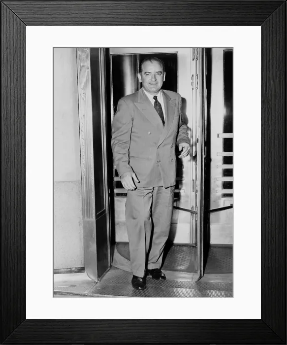 Framed Print : Senator Joseph McCarthy, leaving Waldorf-Astoria hotel in 1954