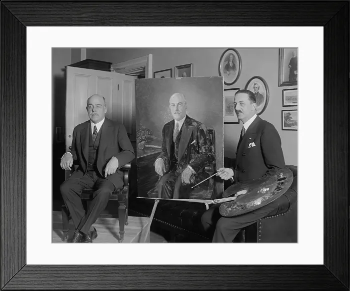 Framed Print : Speaker of the House Nicholas Longworth posing for Austrian painter Baron Robert Doblhoff. April 7, 1930 Framed Print : Speaker of the House Nicholas Longworth posing for Austrian painter Baron Robert Doblhoff. April 7, 1930