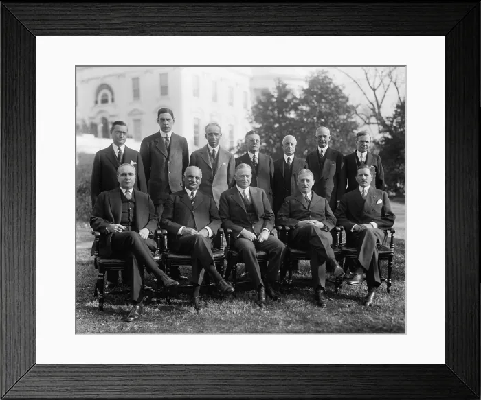 Framed Print : Herbert Hoover with his Cabinet and Vice President Charles Curtis