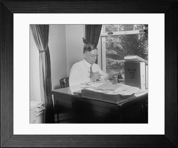 Framed Print : Walter H. Newton, Secretary to President Herbert Hoover. In the early 20th century, the President's Secretary performed as his Chief of Staff