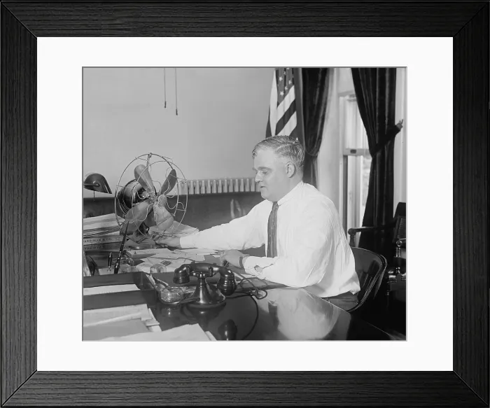 Framed Print : George Akerson, was the first Presidential Press Secretary on July 11, 1929. He served the Herbert Hoover Administration