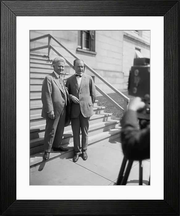 Framed Print : Senator Robert La Follette Sr. Progressive Party Candidate for President (left). He is being photographer with his running mate, Sen. Burton Wheeler, July 19, 1924 Framed Print : Senator Robert La Follette Sr. Progressive Party Candidate for President (left). He is being photographer with his running mate, Sen. Burton Wheeler, July 19, 1924