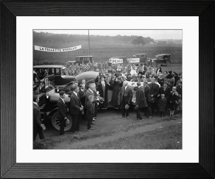Framed Print : Belle Case La Follette, campaigning for her husband's Progressive Party bid for President. Sept. 29, 1924 at Mt. Lake Park, Maryland Framed Print : Belle Case La Follette, campaigning for her husband's Progressive Party bid for President. Sept. 29, 1924 at Mt. Lake Park, Maryland